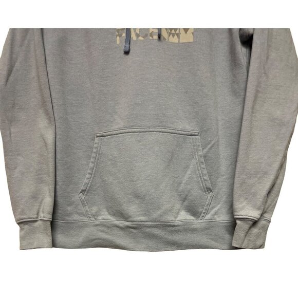 The North Face Grey Blue Aztec Logo Hooded Sweatshirt Hoodie Women's Size Medium - Picture 3 of 10